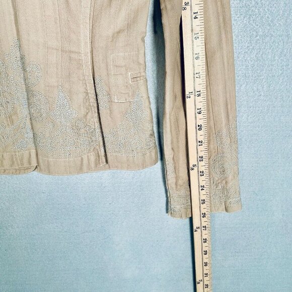 Johnny Was Jacket Womens S Beige Embroidered Blazer Neutral Quiet Luxury - Picture 12 of 13